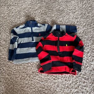 Polo by Ralph Lauren Kids Half-Zip Sweaters - Red/ Black, Blue/Gray 2T